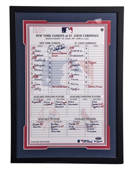 2005 Derek Jeter Game Used & Signed Lineup Card (New York Yankees at St. Louis Cardinals) (Steiner)